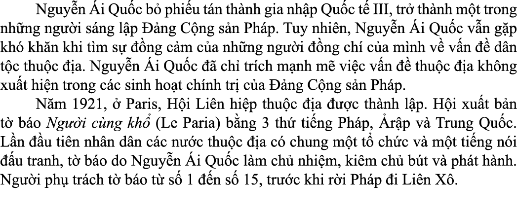  Nguy n i Qu c b  phi u t n th nh gia nh p Qu c t  III, tr  th nh m t trong nh ng ng  i s ng l p   ng C ng s n Ph p....