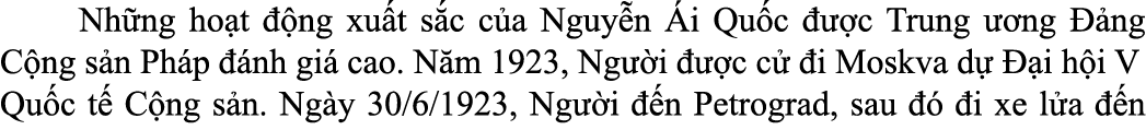  Nh ng ho t  ng xu t s c c a Nguy n  i Qu c    c Trung   ng   ng C ng s n Ph p   nh gi  cao. N m 1923, Ng  i    c c ...