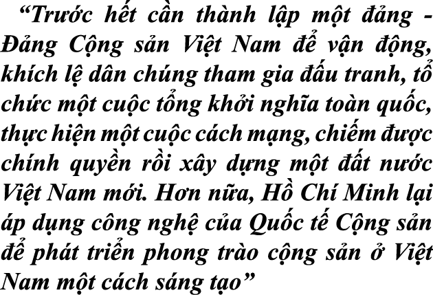 “Tr c h t c n th nh l p m t   ng   ng C ng s n Vi t Nam    v n   ng, kh ch l  d n ch ng tham gia   u tranh, t  ch c ...