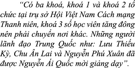  “C ba kho , kho  1 v  kho  2 t  ch c t i tr  s  H i Vi t Nam C ch m ng Thanh ni n, kho  3 s  h c vi n t ng   ng n n...