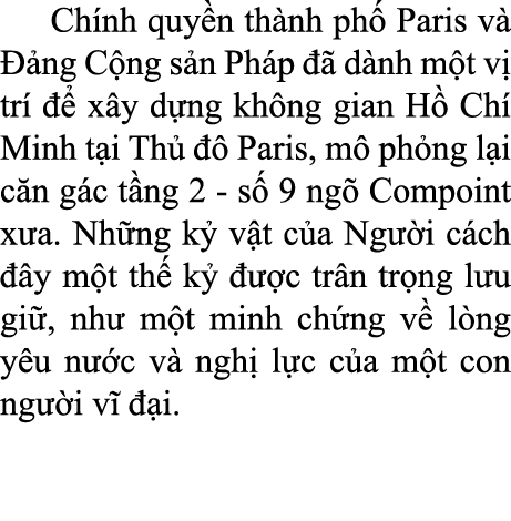  Ch nh quy n th nh ph Paris v    ng C ng s n Ph p    d nh m t v  tr     x y d ng kh ng gian H  Ch  Minh t i Th     P...