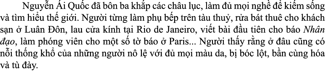  Nguy n i Qu c    b n ba kh p c c ch u l c, l m    m i ngh     ki m s ng v  t m hi u th  gi i. Ng  i t ng l m ph  b ...