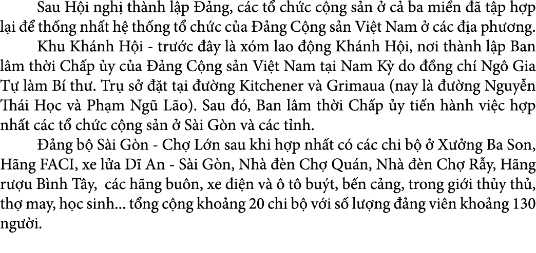  Sau H i ngh th nh l p   ng, c c t  ch c c ng s n   c  ba mi n    t p h p l i    th ng nh t h  th ng t  ch c c a   n...