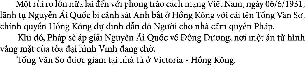  M t r i ro l n n a l i  n v i phong tr o c ch m ng Vi t Nam, ng y 06/6/1931, l nh t  Nguy n  i Qu c b  c nh s t Anh...