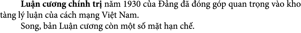  Lu n c ng ch nh tr  n m 1930 c a   ng      ng g p quan tr ng v o kho t ng l  lu n c a c ch m ng Vi t Nam. Song, b n...