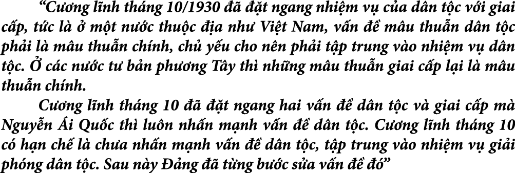  “C ng l nh th ng 10/1930      t ngang nhi m v  c a d n t c v i giai c p, t c l    m t n  c thu c   a nh  Vi t Nam, ...
