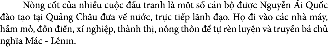  N ng c t c a nhi u cu c  u tranh l  m t s  c n b     c Nguy n  i Qu c   o t o t i Qu ng Ch u   a v  n  c, tr c ti p...