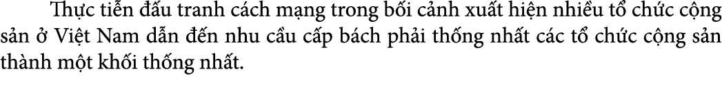  Th c ti n  u tranh c ch m ng trong b i c nh xu t hi n nhi u t  ch c c ng s n   Vi t Nam d n   n nhu c u c p b ch ph...
