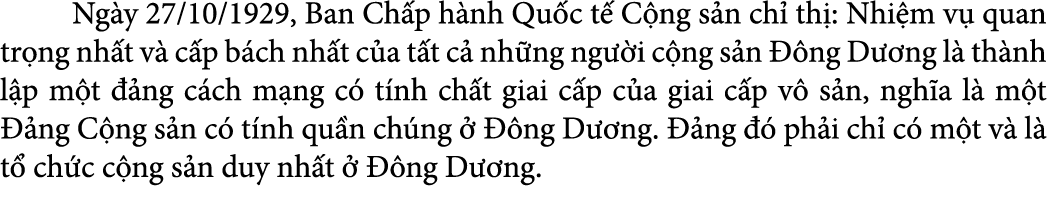  Ng y 27/10/1929, Ban Ch p h nh Qu c t C ng s n ch  th : Nhi m v  quan tr ng nh t v  c p b ch nh t c a t t c  nh ng ...