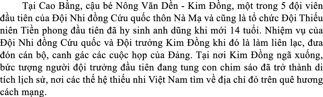  T i Cao B ng, c u b N ng V n D n Kim   ng, m t trong 5   i vi n   u ti n c a   i Nhi   ng C u qu c th n N  M  v  c ...