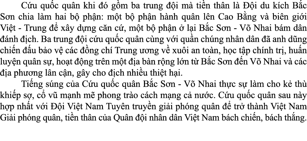  C u qu c qu n khi   g m ba trung   i m  ti n th n l    i du k ch B c S n chia l m hai b  ph n: m t b  ph n h nh qu ...