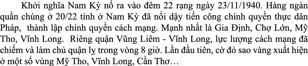  Kh i ngh a Nam K n  ra v o   m 22 r ng ng y 23/11/1940. H ng ng n qu n ch ng   20/22 t nh   Nam K     n i d y ti n ...