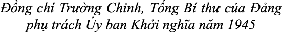  ng ch  Tr  ng Chinh, T ng B  th  c a   ng ph  tr ch  y ban Kh i ngh a n m 1945
