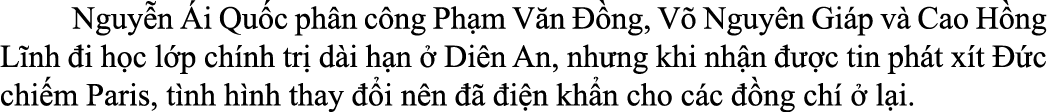  Nguy n i Qu c ph n c ng Ph m V n   ng, V  Nguy n Gi p v  Cao H ng L nh  i h c l p ch nh tr  d i h n   Di n An, nh n...