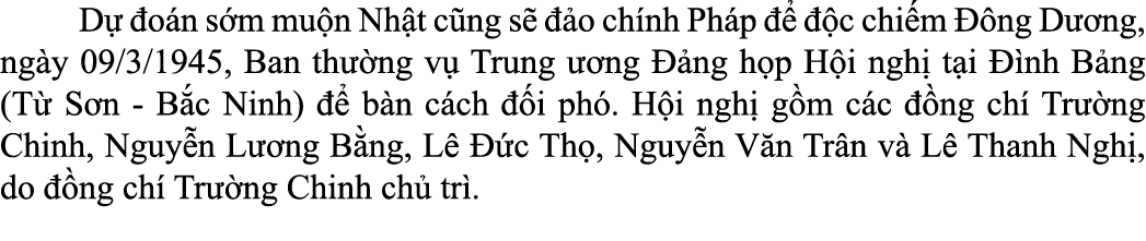  D  o n s m mu n Nh t c ng s    o ch nh Ph p      c chi m   ng D  ng, ng y 09/3/1945, Ban th  ng v  Trung   ng   ng ...