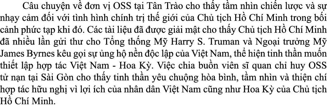  C u chuy n v   n v  OSS t i T n Tr o cho th y t m nh n chi n l  c v  s  nh y c m   i v i t nh h nh ch nh tr  th  gi...