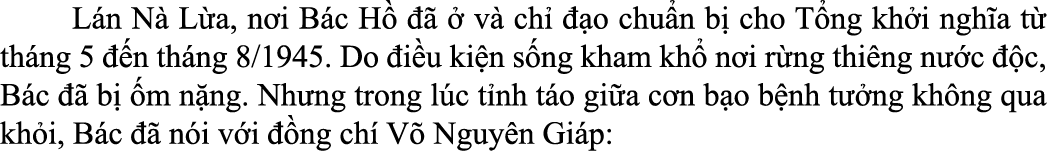  L n N L a, n i B c H       v  ch    o chu n b  cho T ng kh i ngh a t  th ng 5   n th ng 8/1945. Do  i u ki n s ng k...