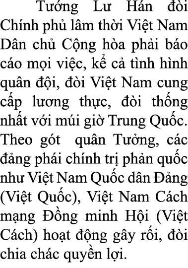  T ng L  H n   i Ch nh ph  l m th i Vi t Nam D n ch  C ng h a ph i b o c o m i vi c, k  c  t nh h nh qu n   i,   i V...