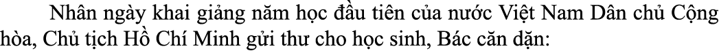  Nh n ng y khai gi ng n m h c  u ti n c a n  c Vi t Nam D n ch  C ng h a, Ch  t ch H  Ch  Minh g i th  cho h c sinh,...