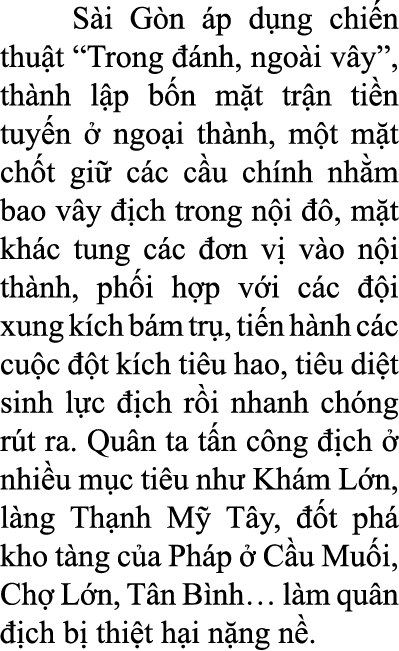  S i G n p d ng chi n thu t “Trong   nh, ngo i v y”, th nh l p b n m t tr n ti n tuy n   ngo i th nh, m t m t ch t g...