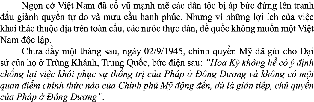  Ng n c Vi t Nam    c  v  m nh m  c c d n t c b   p b c   ng l n tranh   u gi nh quy n t  do v  m u c u h nh ph c. N...