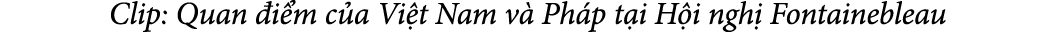  Clip: Quan i m c a Vi t Nam v  Ph p t i H i ngh  Fontainebleau