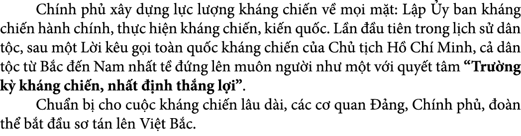  Ch nh ph x y d ng l c l  ng kh ng chi n v  m i m t: L p  y ban kh ng chi n h nh ch nh, th c hi n kh ng chi n, ki n ...