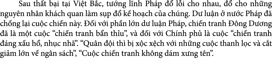  Sau th t b i t i Vi t B c, t ng l nh Ph p    l i cho nhau,    cho nh ng nguy n nh n kh ch quan l m s p    k  ho ch ...