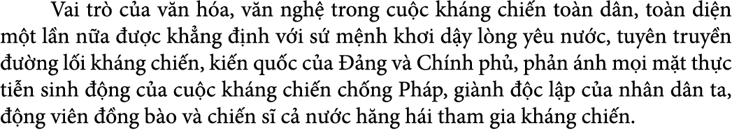  Vai tr c a v n h a, v n ngh  trong cu c kh ng chi n to n d n, to n di n m t l n n a    c kh ng   nh v i s  m nh kh ...