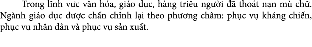  Trong l nh v c v n h a, gi o d c, h ng tri u ng i    tho t n n m  ch . Ng nh gi o d c    c ch n ch nh l i theo ph  ...