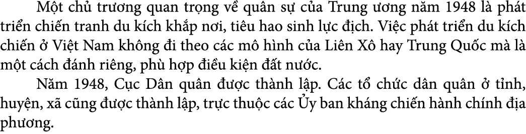 M t ch tr  ng quan tr ng v  qu n s  c a Trung   ng n m 1948 l  ph t tri n chi n tranh du k ch kh p n i, ti u hao si...