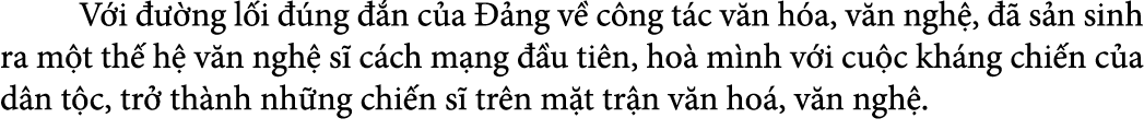  V i   ng l i   ng   n c a   ng v  c ng t c v n h a, v n ngh ,    s n sinh ra m t th  h  v n ngh  s  c ch m ng   u t...