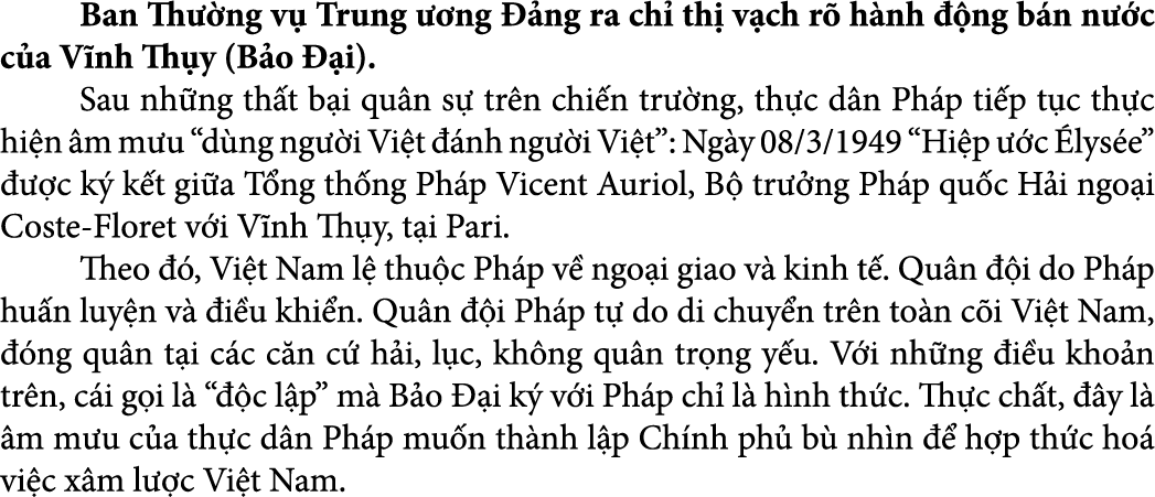  Ban Th ng v  Trung   ng   ng ra ch  th  v ch r  h nh   ng b n n  c c a V nh Th y (B o   i). Sau nh ng th t b i qu n...