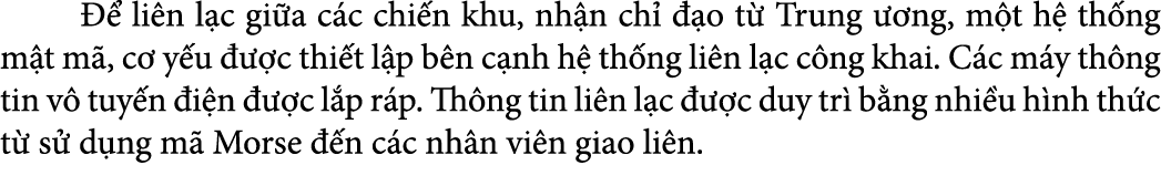    li n l c gi a c c chi n khu, nh n ch    o t  Trung   ng, m t h  th ng m t m , c  y u    c thi t l p b n c nh h  t...
