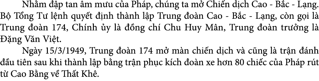  Nh m  p tan  m m u c a Ph p, ch ng ta m  Chi n d ch Cao B c L ng. B  T ng T  l nh quy t   nh th nh l p Trung  o n C...
