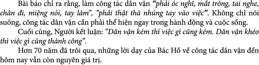  B i b o ch ra r ng, l m c ng t c d n v n “ph i  c ngh , m t tr ng, tai nghe, ch n  i, mi ng n i, tay l m”, “ph i th...
