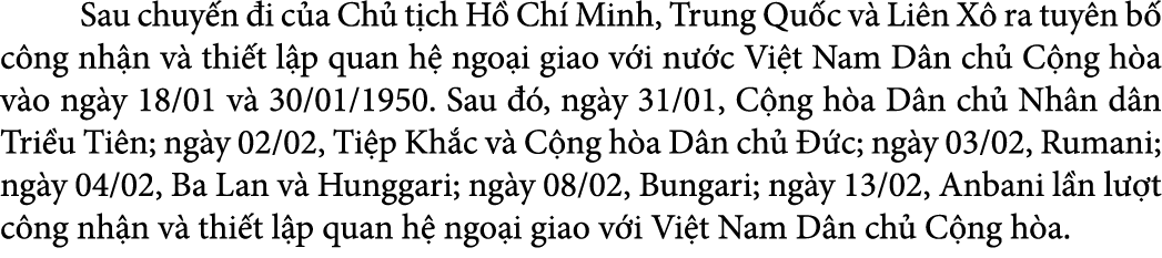  Sau chuy n i c a Ch  t ch H  Ch  Minh, Trung Qu c v  Li n X  ra tuy n b  c ng nh n v  thi t l p quan h  ngo i giao ...