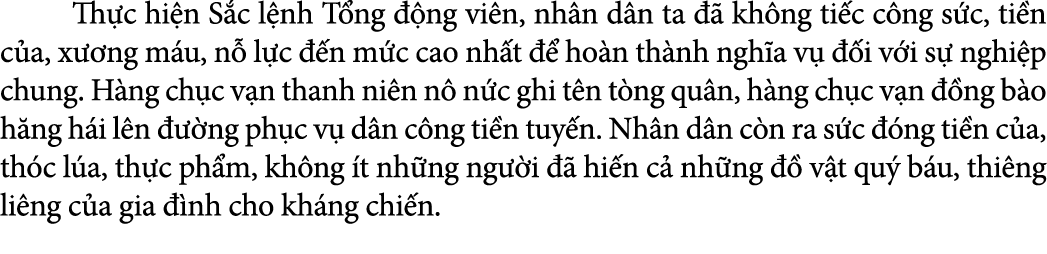  Th c hi n S c l nh T ng  ng vi n, nh n d n ta    kh ng ti c c ng s c, ti n c a, x  ng m u, n  l c   n m c cao nh t ...