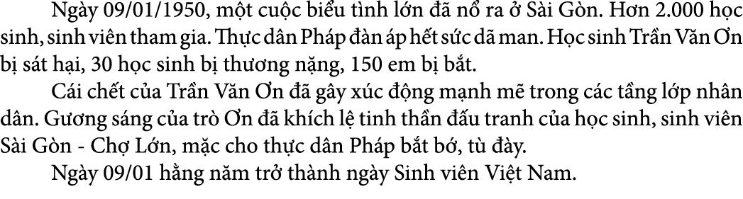  Ng y 09/01/1950, m t cu c bi u t nh l n   n  ra   S i G n. H n 2.000 h c sinh, sinh vi n tham gia. Th c d n Ph p   ...