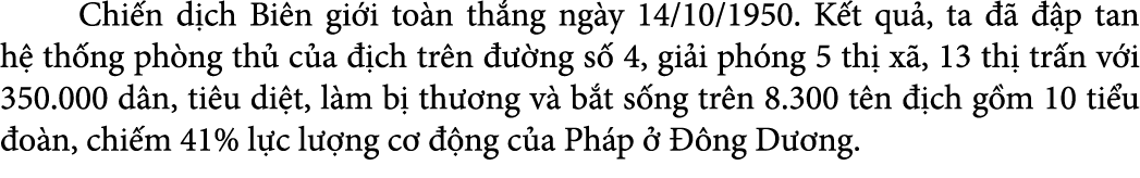  Chi n d ch Bi n gi i to n th ng ng y 14/10/1950. K t qu , ta     p tan h  th ng ph ng th  c a   ch tr n    ng s  4,...