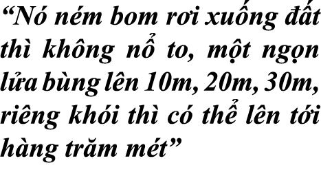 “N n m bom r i xu ng   t th  kh ng n  to, m t ng n l a b ng l n 10m, 20m, 30m, ri ng kh i th  c  th  l n t i h ng tr...