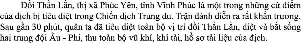   i Th n L n, th  x  Ph c Y n, t nh V nh Ph c l  m t trong nh ng c   i m c a   ch b  ti u di t trong Chi n d ch Trun...