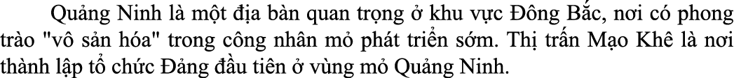  Qu ng Ninh l m t   a b n quan tr ng   khu v c   ng B c, n i c  phong tr o \“v  s n h a\" trong c ng nh n m  ph t tr...