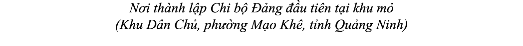 N i th nh l p Chi b   ng   u ti n t i khu m  (Khu D n Ch , ph  ng M o Kh , t nh Qu ng Ninh)
