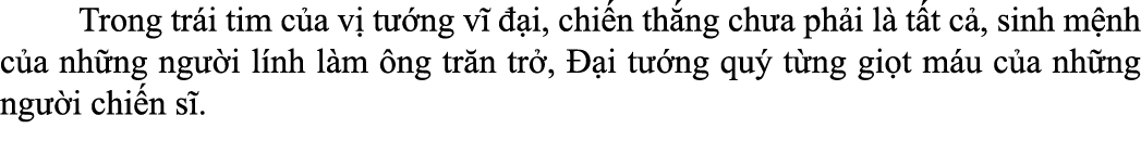  Trong tr i tim c a v t  ng v    i, chi n th ng ch a ph i l  t t c , sinh m nh c a nh ng ng  i l nh l m  ng tr n tr ...