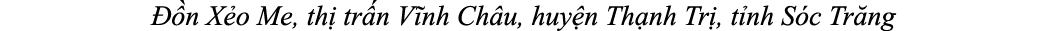 n X o Me, th  tr n V nh Ch u, huy n Th nh Tr , t nh S c Tr ng 