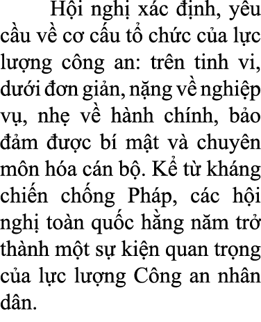  H i ngh x c   nh, y u c u v  c  c u t  ch c c a l c l  ng c ng an: tr n tinh vi, d  i   n gi n, n ng v  nghi p v , ...