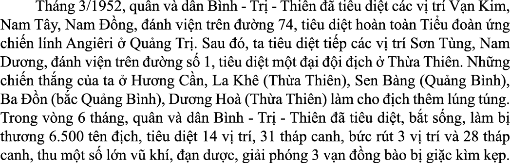  Th ng 3/1952, qu n v d n B nh Tr  Thi n    ti u di t c c v  tr  V n Kim, Nam T y, Nam   ng,   nh vi n tr n    ng 74...
