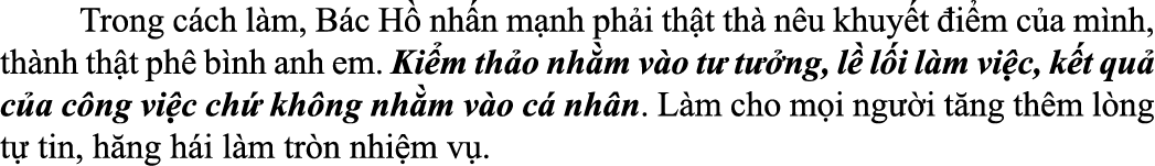  Trong c ch l m, B c H nh n m nh ph i th t th  n u khuy t  i m c a m nh, th nh th t ph  b nh anh em. Ki m th o nh m ...