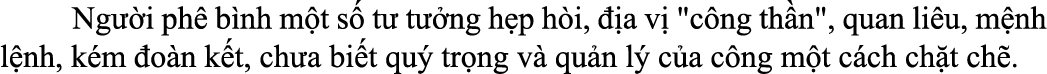  Ng i ph  b nh m t s  t  t  ng h p h i,   a v  \“c ng th n\", quan li u, m nh l nh, k m  o n k t, ch a bi t qu  tr n...
